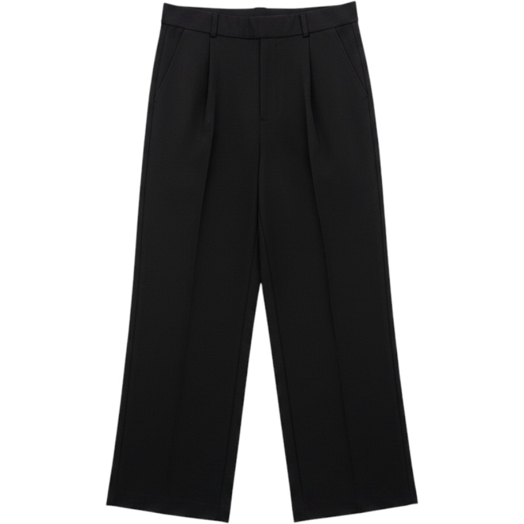 Halara Wide Leg Trousers Women Medium Black Pleated High Rise Workwear Neutral